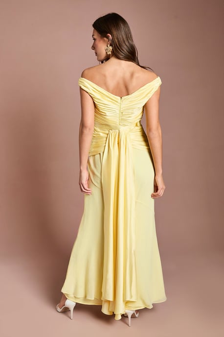 Pleated Bodice Fishtail Maxi Dress - Image 3