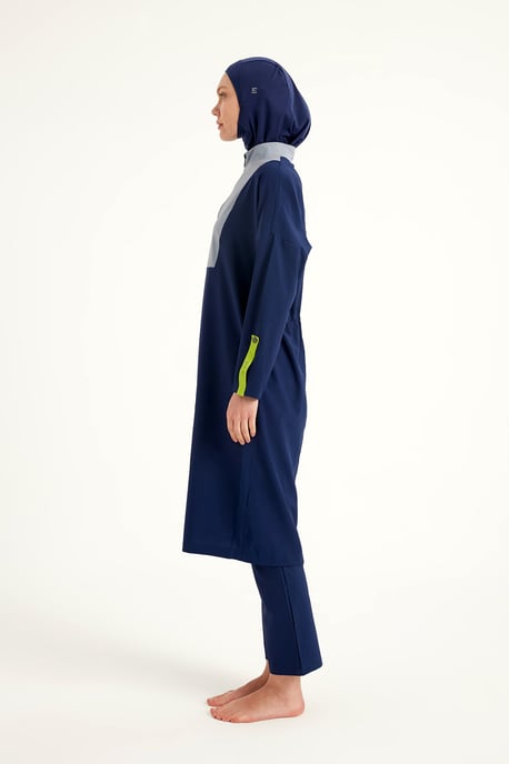 Marinblå heltäckande Modest Baddräkt – Burkini med justerbar passform - Image 5