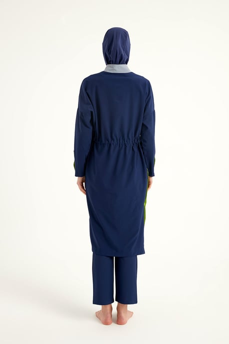 Marinblå heltäckande Modest Baddräkt – Burkini med justerbar passform - Image 6