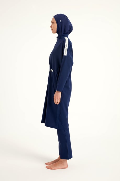 Marinblå Full täckning Modest Swimwear Burkini Set - Image 4