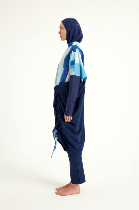 Marinblå Full täckning Modest Swimwear Burkini Set - Image 4