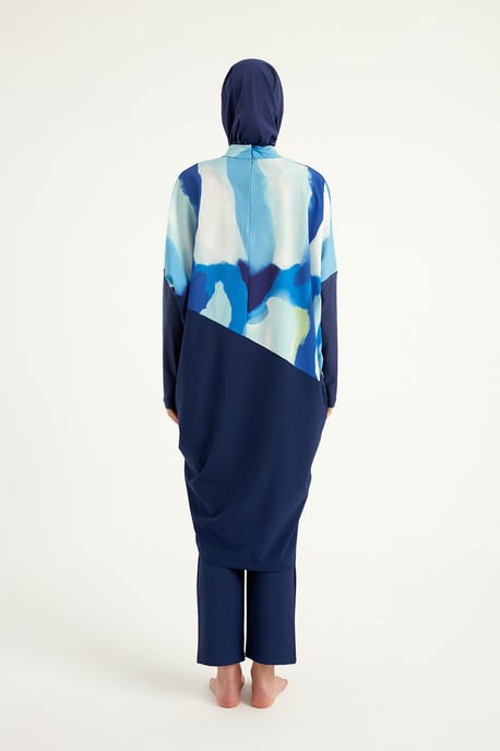 Marinblå Full täckning Modest Swimwear Burkini Set - Image 5