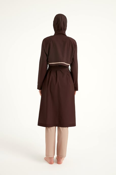Marina Brown bescheiden badmode Burkini-set met volledige dekking - Image 6