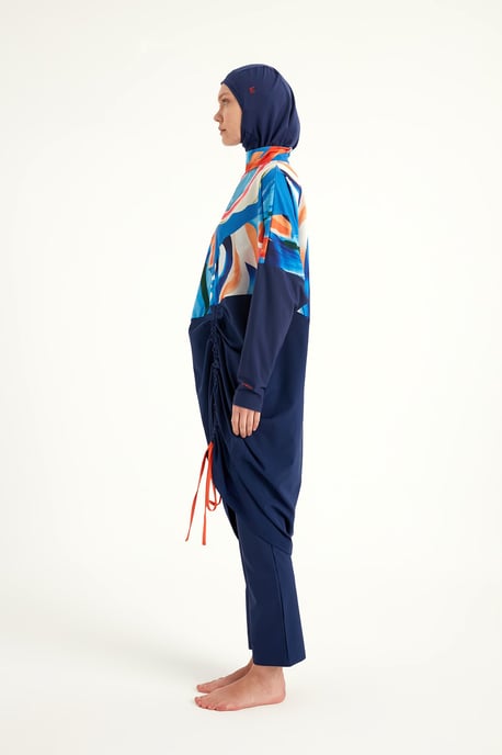 Full täckning Modest Burkini – Islamiska badkläder Set för kvinnor Färgglada - Image 4