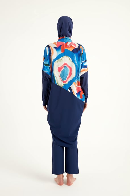 Full täckning Modest Burkini – Islamiska badkläder Set för kvinnor Färgglada - Image 5