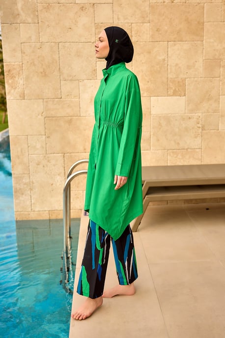 Groene hoogwaardige Burkini-set met volledige dekking - Image 2