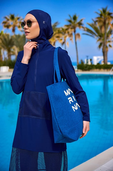 Marina Navy Modest Swimwear Burkini - Image 2