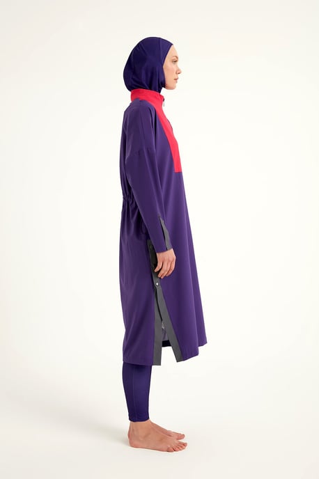 Purple Full Coverage Modest Swimwear Burkini Set - Image 5