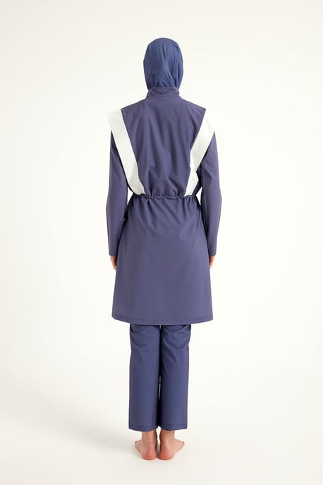 Marina Full Coverage Modest Swimsuit İn Indigo - Image 6