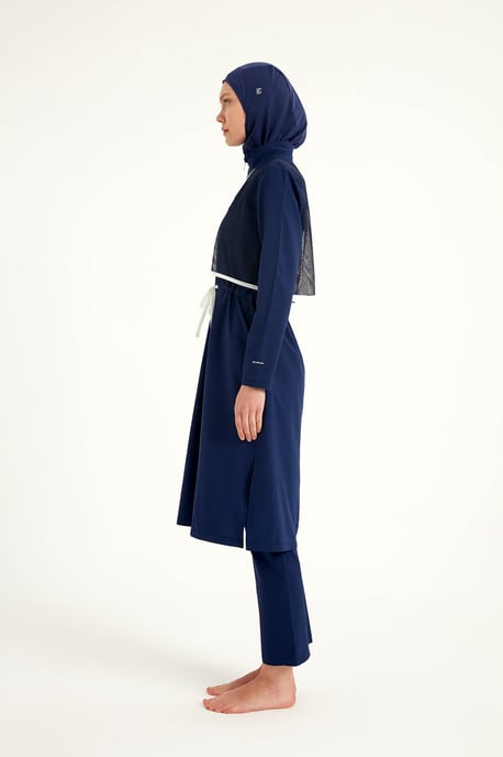 Navy Full Coverage Modest Swimwear Burkini Set - Image 5