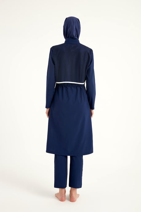 Navy Full Coverage Modest Swimwear Burkini Set - Image 6