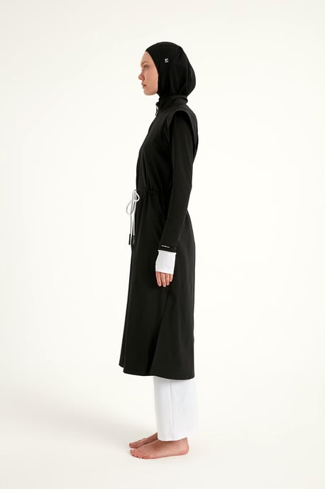 Svart heltäckande islamisk badkläder Burkini Set - Image 5