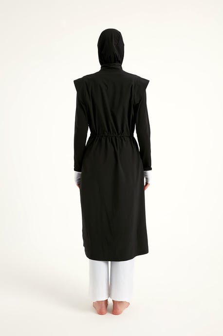 Svart heltäckande islamisk badkläder Burkini Set - Image 6