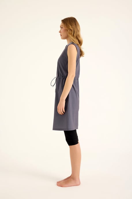 Marina Antracit Halvtäckt Modest Baddräkt - Image 4