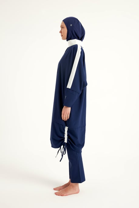 Marinblå Full täckning Modest Swimwear Burkini Set - Image 5