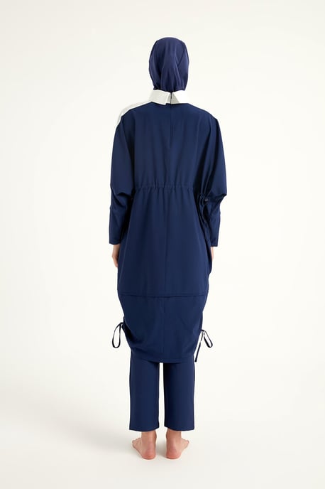 Marinblå Full täckning Modest Swimwear Burkini Set - Image 6
