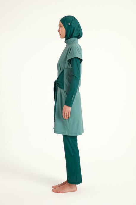 Olive Modest Burkini-set - Badkleding met hoge kraag en volledige dekking - Image 4