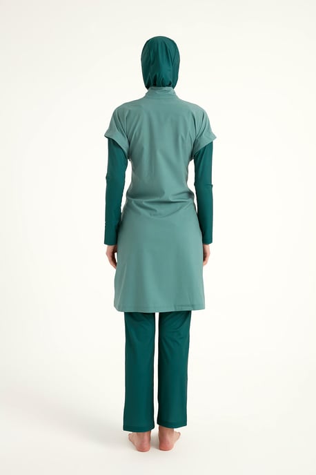 Olive Modest Burkini-set - Badkleding met hoge kraag en volledige dekking - Image 5