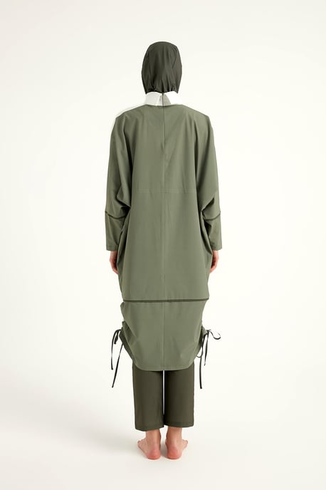 Khaki Modest Full Coverage Baddräkt – Islamisk Burkini Set - Image 5