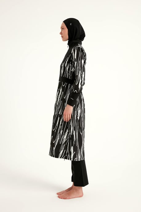 Svart heltäckande badkläder Burkini Set - Image 5