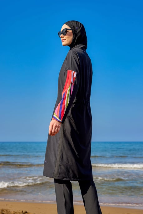 Svart heltäckande badkläder Burkini Set - Image 2