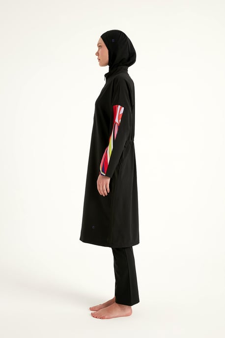 Svart heltäckande badkläder Burkini Set - Image 3