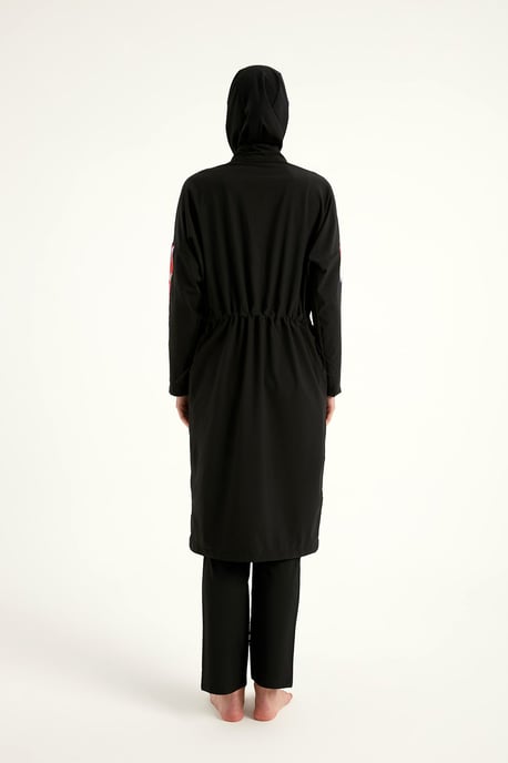 Svart heltäckande badkläder Burkini Set - Image 4