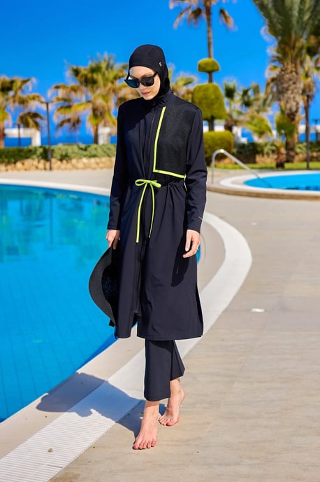 Svart heltäckande Modest Swimwear Burkini Set - Image 2