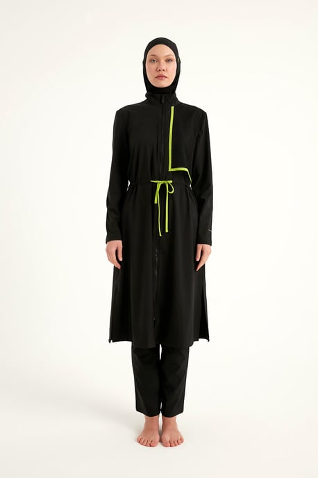 Svart heltäckande Modest Swimwear Burkini Set - Image 4