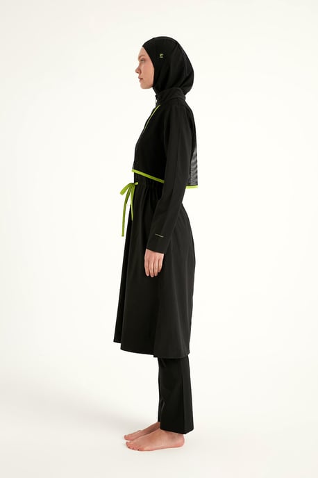 Svart heltäckande Modest Swimwear Burkini Set - Image 5