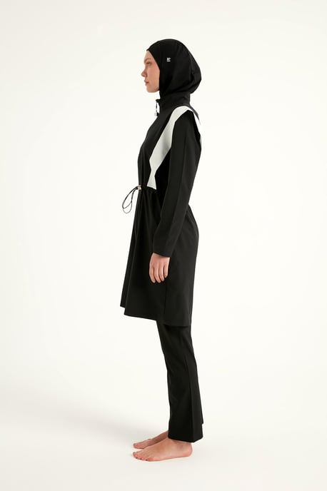 Zwarte verstelbare taille bescheiden Burkini-set - Image 5