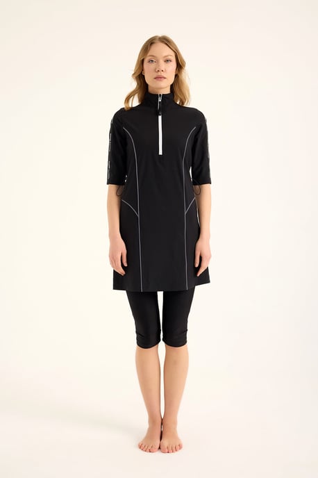 Marina Black Modest Halvtäckande Baddräkt - Image 3