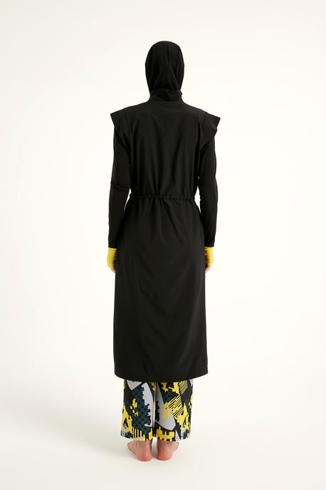 Marina zwarte islamitische badmode Burkini-set met volledige dekking - Image 6