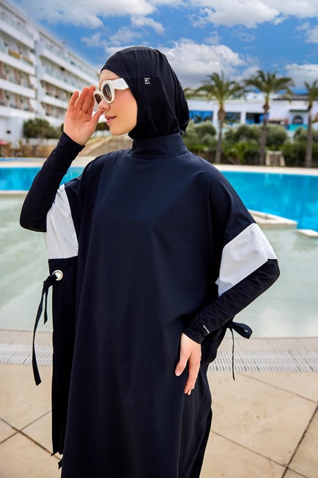 Black Burkini Set Full Coverage Modest Islamic Swimwear - Image 3
