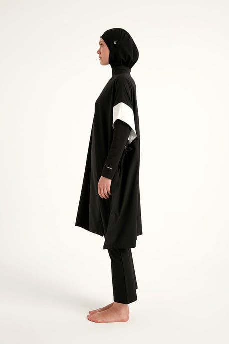 Black Burkini Set Full Coverage Modest Islamic Swimwear - Image 5