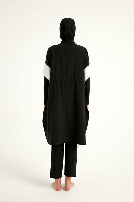 Black Burkini Set Full Coverage Modest Islamic Swimwear - Image 6