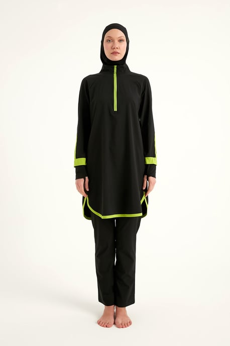 Marina Black Full-Coverage Modest Swimsuit - Image 4