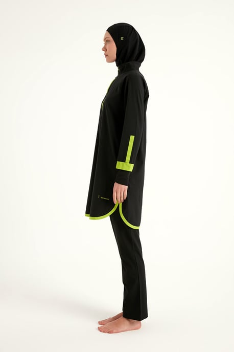 Marina Black Full-Coverage Modest Swimsuit - Image 5