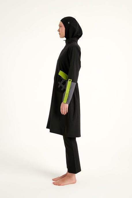 Svart heltäckande modest badkläder med meshficka - Image 5