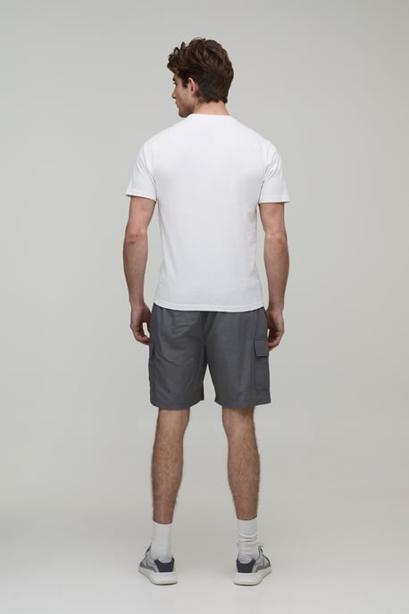 Relaxed Fit Elasticated Nylon Cargo Shorts - Image 2