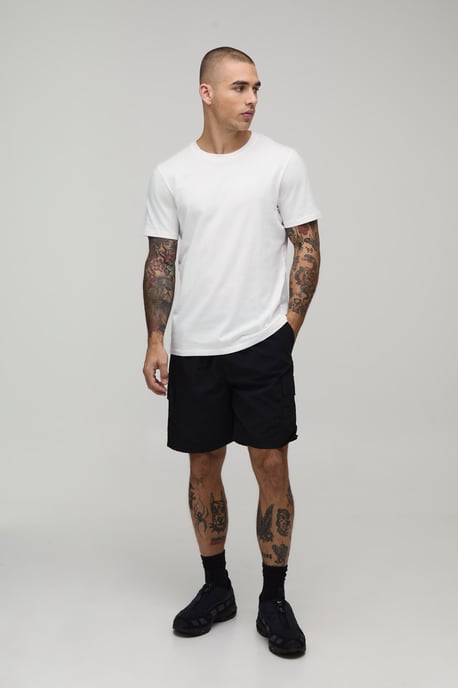 Relaxed Fit Elasticated Nylon Cargo Shorts - Image 4