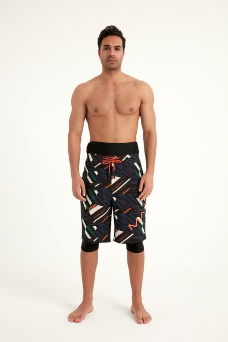 Marina Black Modest Badshorts för män - Image 3