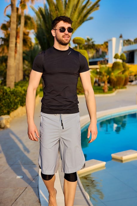 Marina Grey Modest Badshorts för män - Image 2