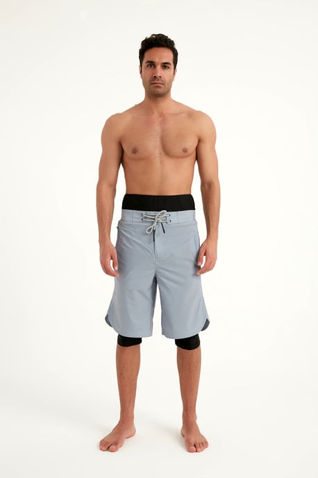 Marina Grey Modest Badshorts för män - Image 3