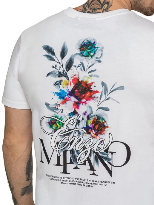 Enzo Milano | Mens Floral Graphic Print T-Shirt - Image 2