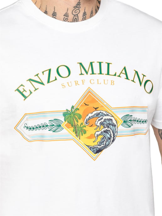 Enzo Milano | Mens Surf Club Print T-Shirt - Image 2