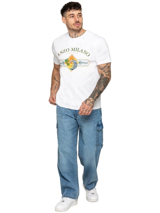 Enzo Milano | Mens Surf Club Print T-Shirt - Image 4