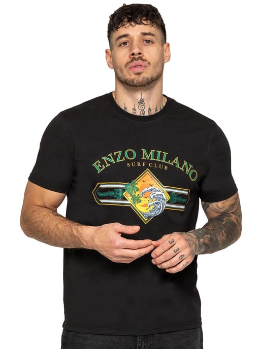 Enzo Milano | Mens Surf Club Print T-Shirt - Image 1