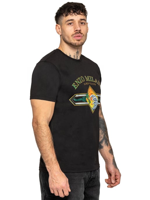 Enzo Milano | Mens Surf Club Print T-Shirt - Image 3
