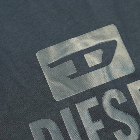 Diesel monotoon logo marineblauw T-shirt - Image 2